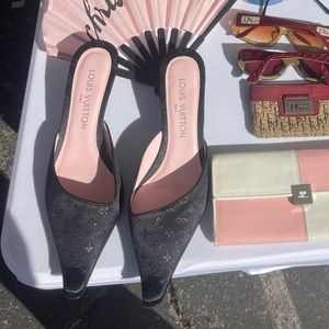 Louis Vuitton monogram kitten heels